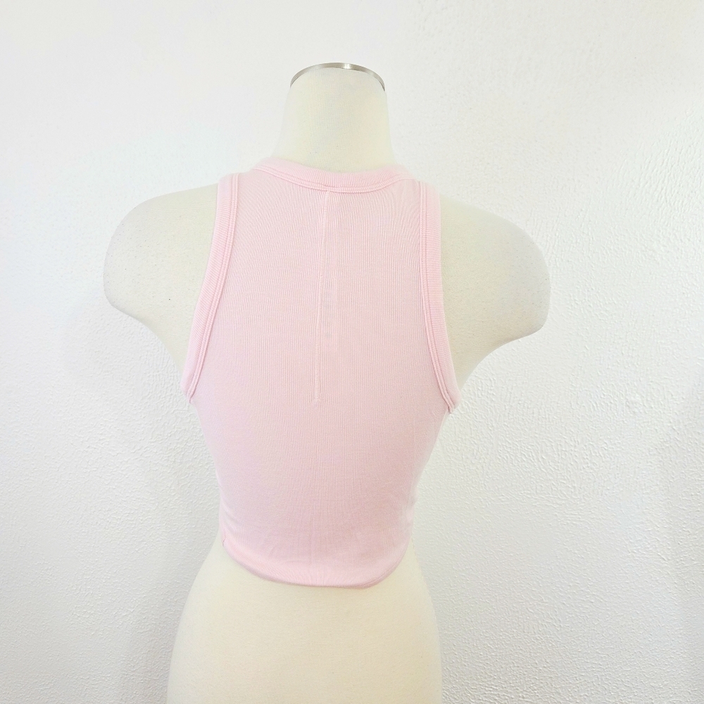 Lululemon Hold Tight Cropped Tank Top Flush Pink Pastel Ribbed Crop Women's Sz 4 - Picture 4 of 7